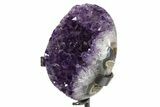 Sparkling Amethyst Geode With Metal Stand - Uruguay #342694-3